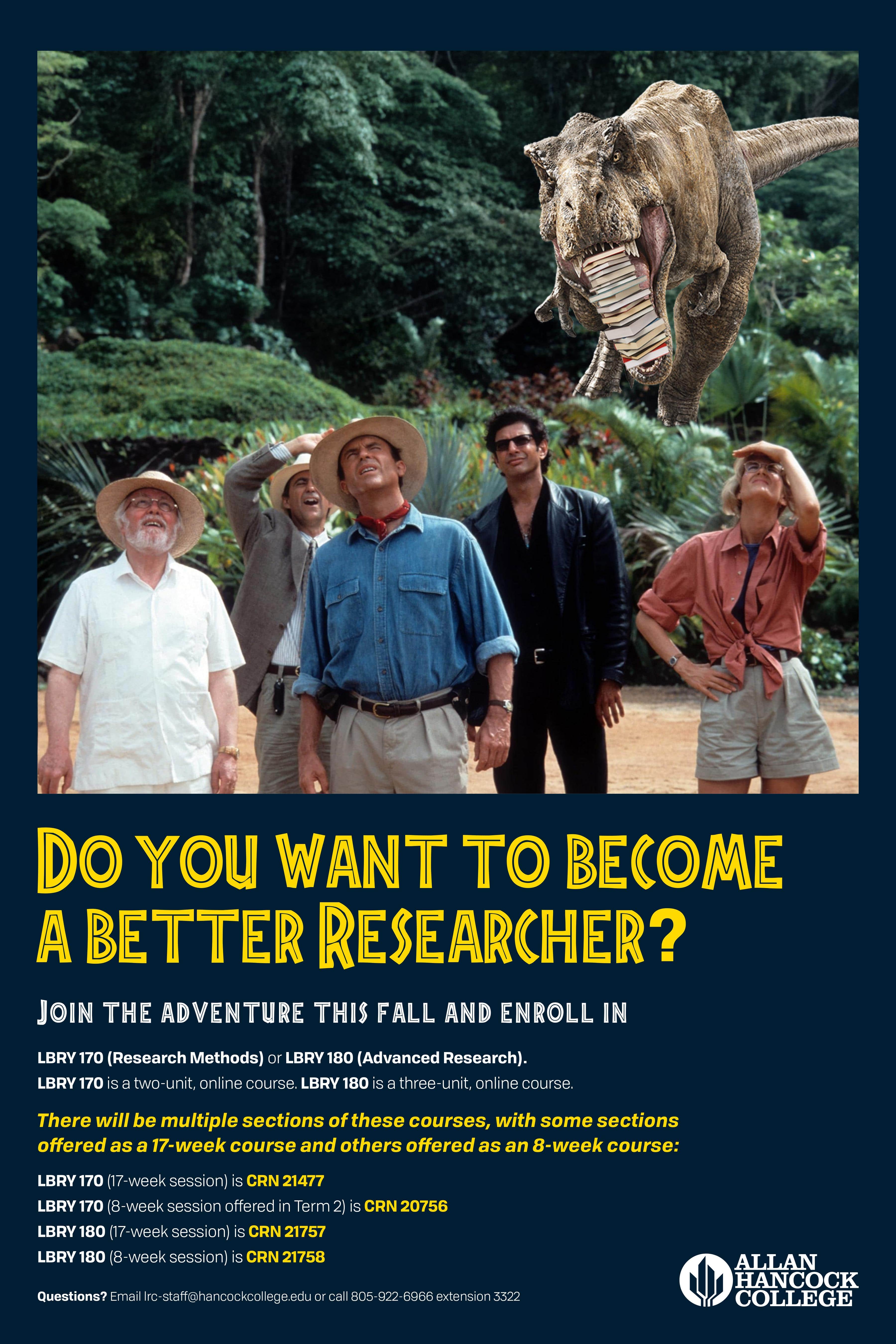 library research skills course lbry170 fall 2024 flyer