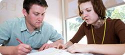 Students in the library