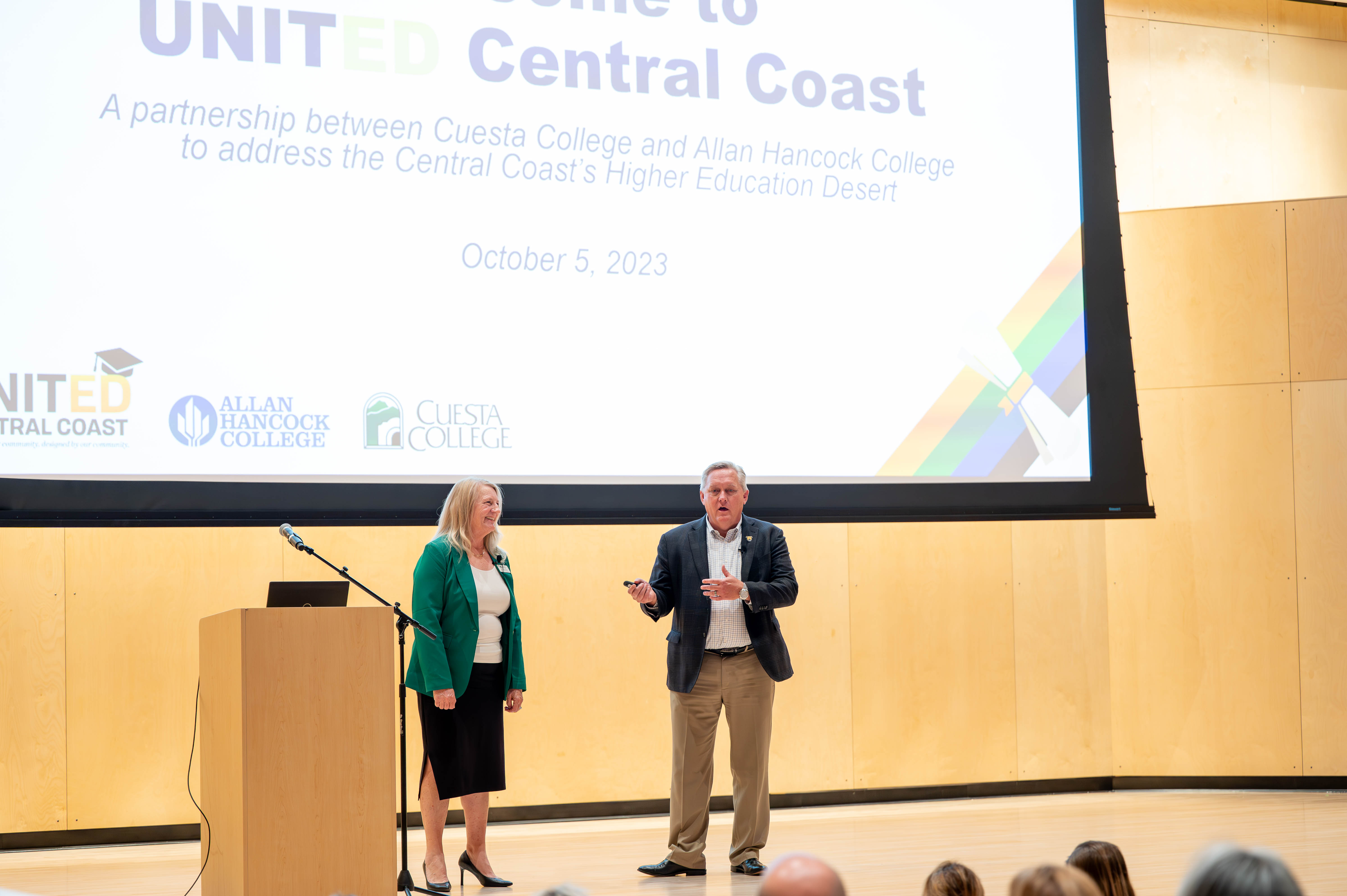 Cuesta College Superintendent/President Jill Stearns, Ph.D., joins Allan Hancock College Superintendent/President Kevin G. Walther, Ph.D.,