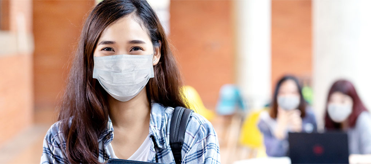 Woman wearing a mask