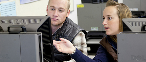 Students at computers