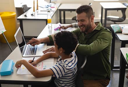 man sitting with a child