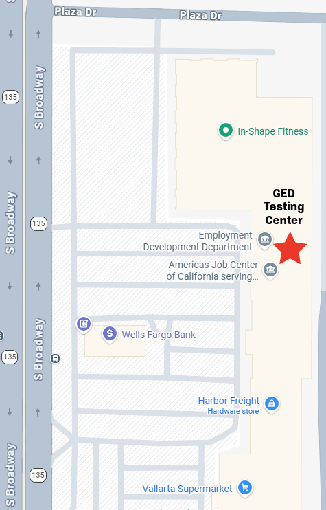 GED Testing Center Map