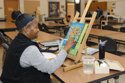 Woman painting