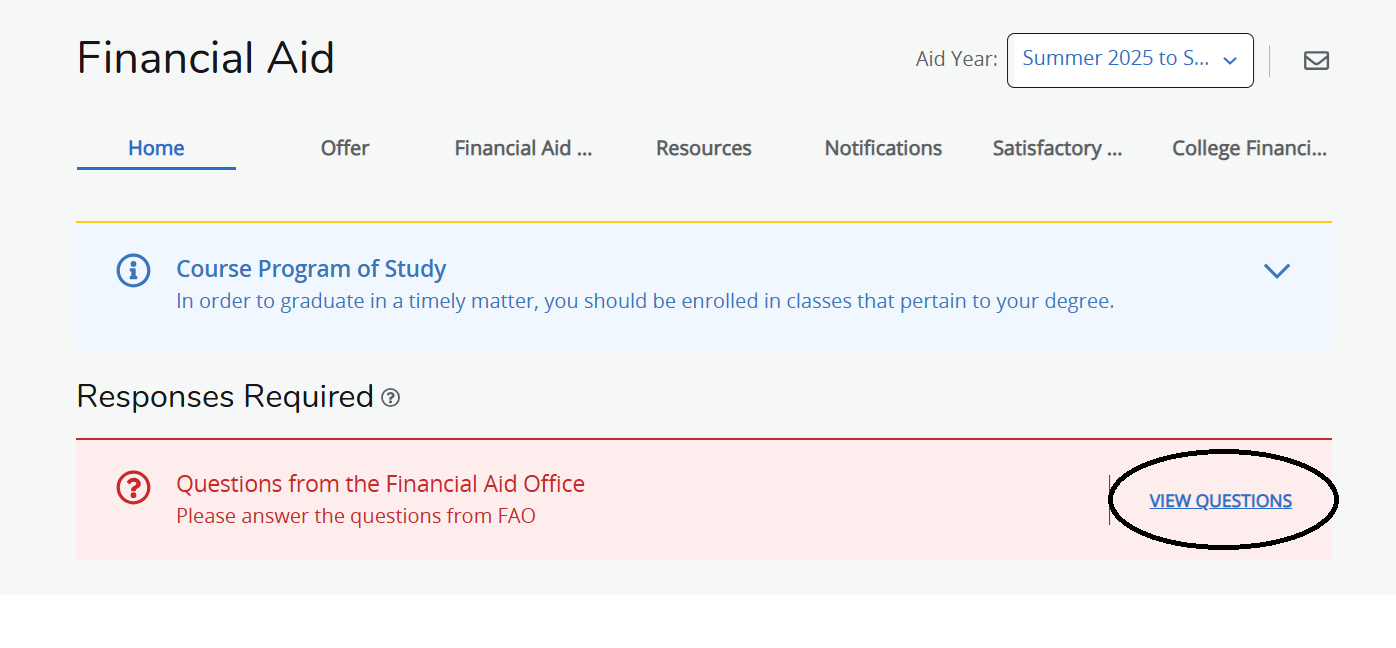 financial aid questions