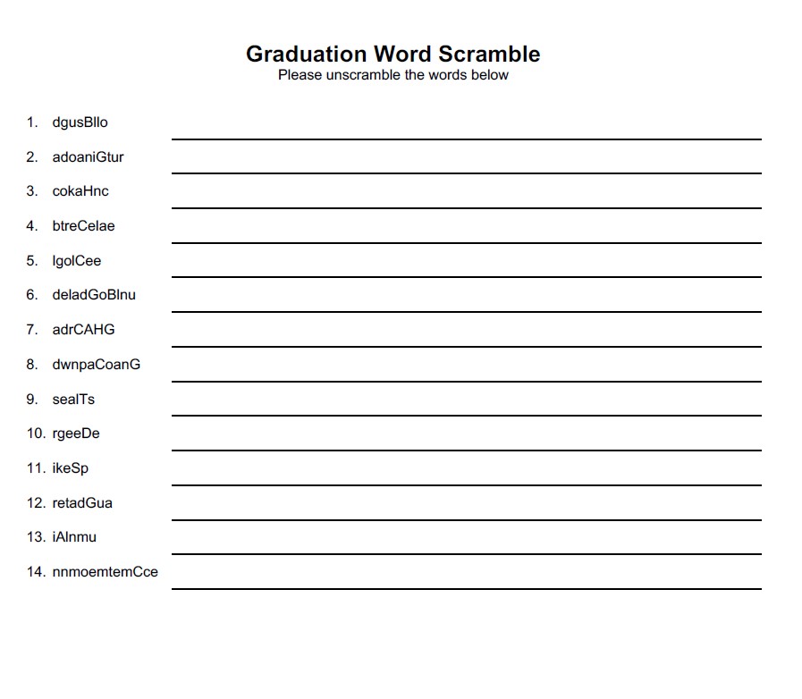 word scramble
