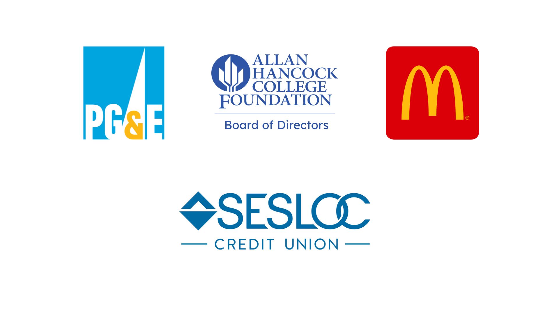 Sponsors: PG&E, AHC Foundation Board, McDonald's, Sesloc