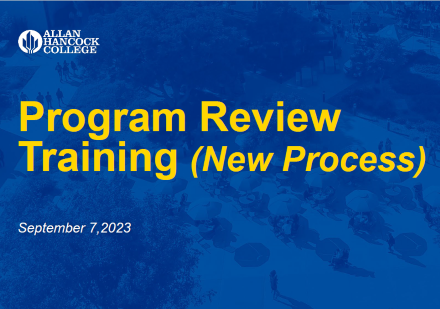 Program Review Sept 7