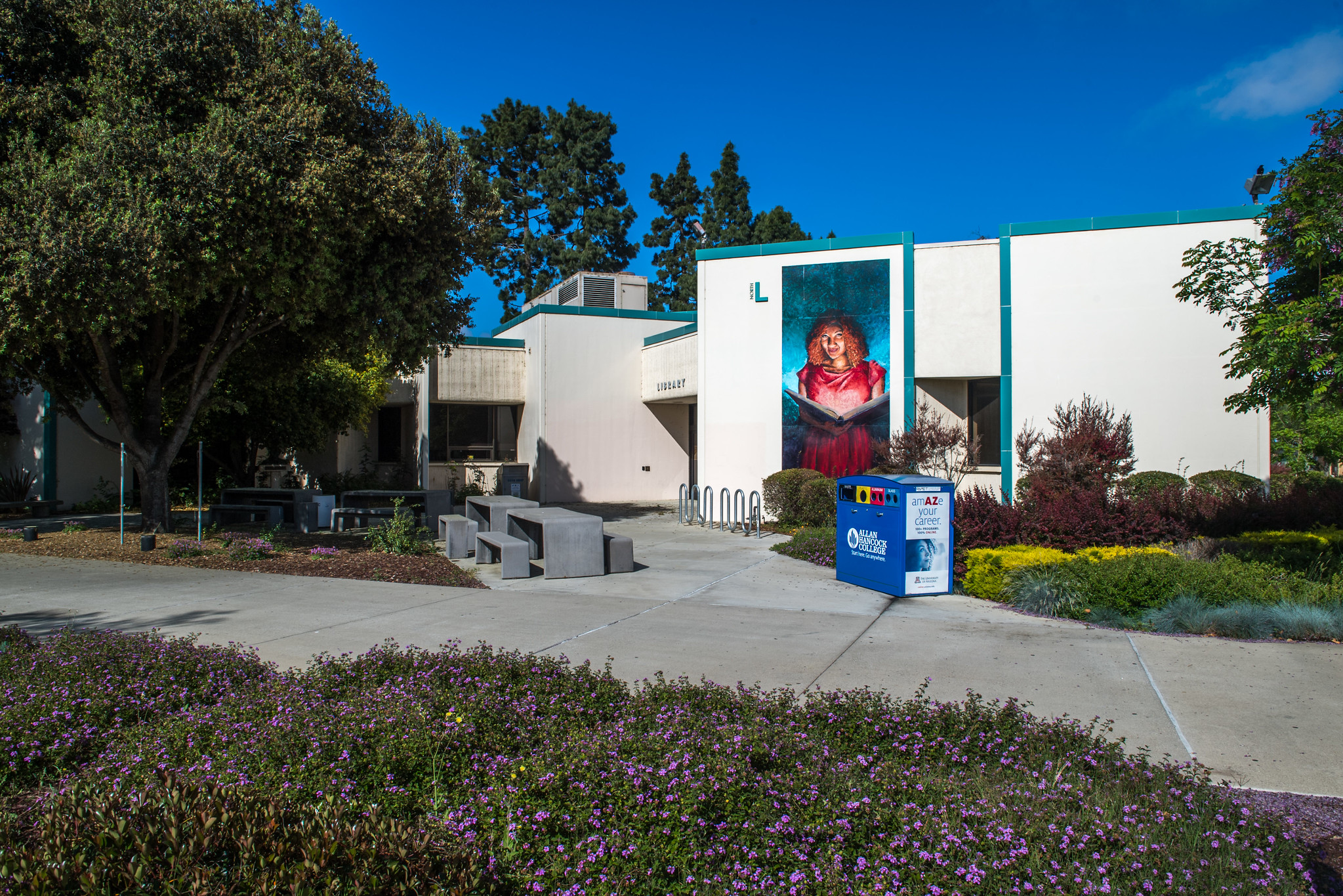 exterior of santa maria campus library entrance.