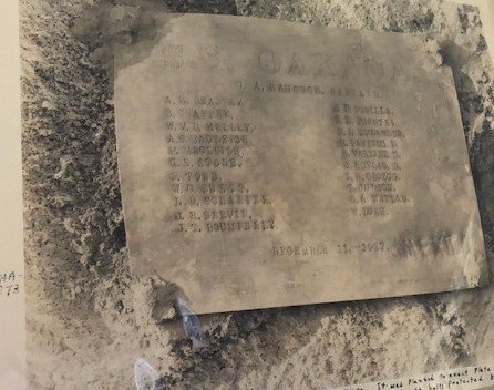 Close up of commemorative plaque to mark Hancock's journey to the Galapagos in 1927