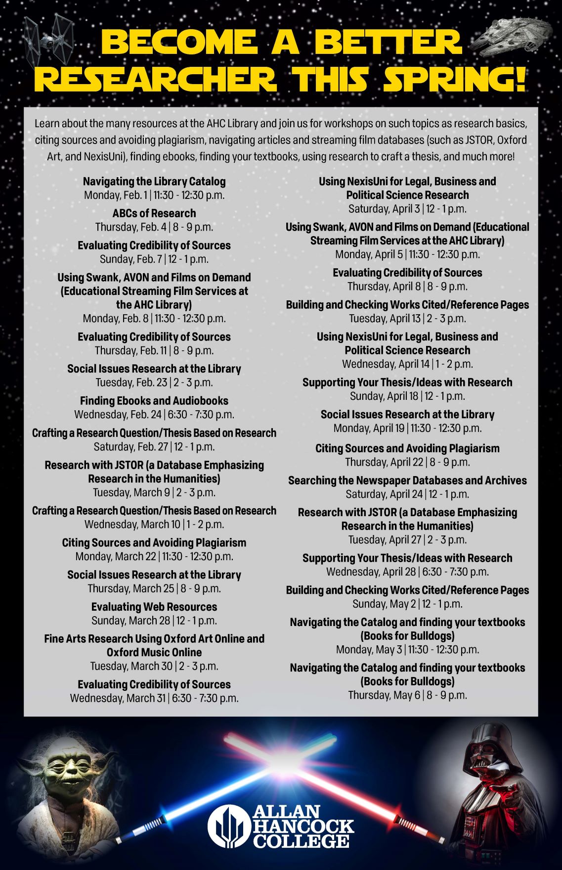 Spring workshops flyer