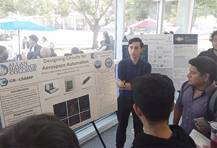 Students in front of presentation board