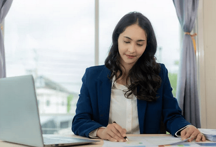 Woman at computer