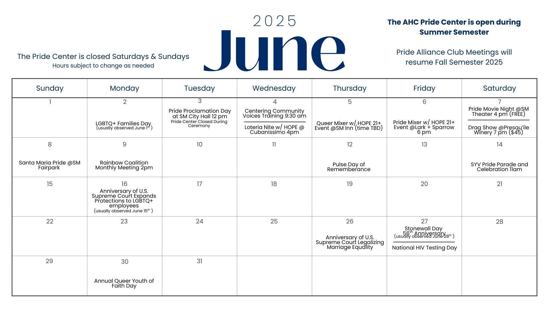 Pride Center June 2025
